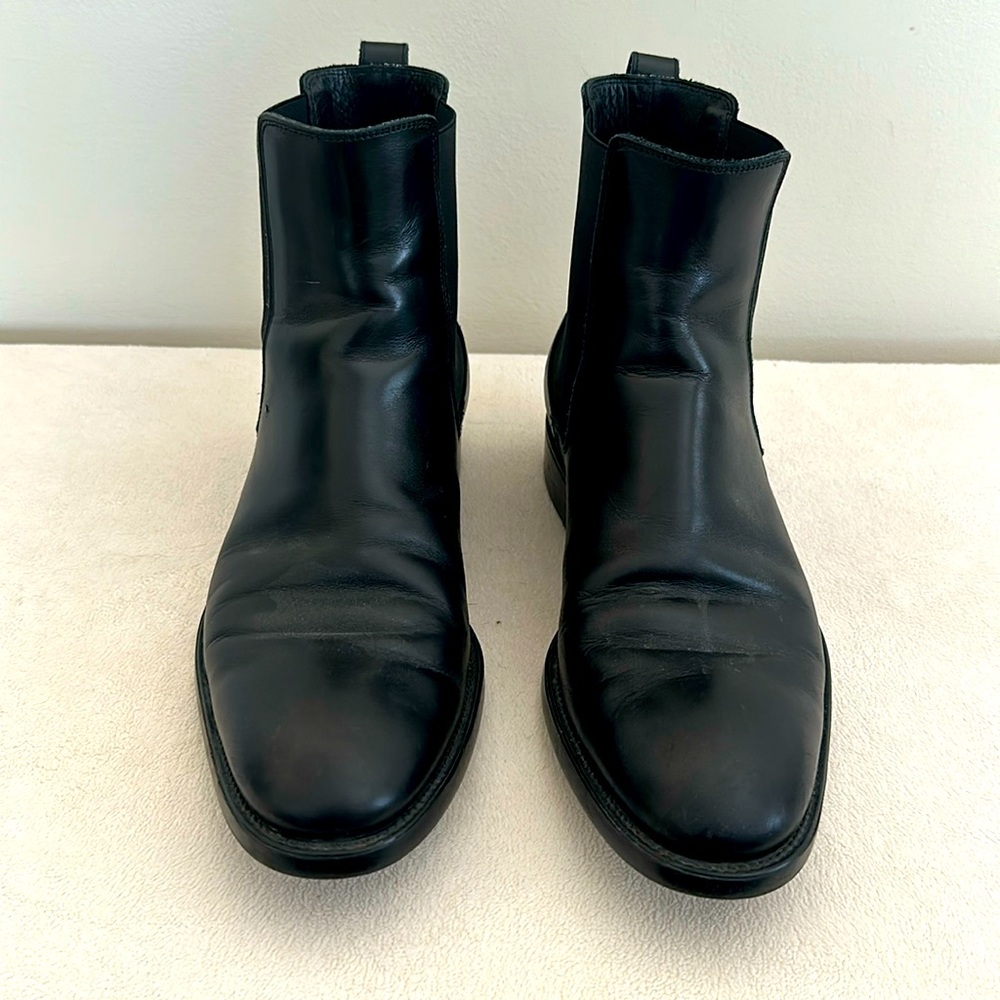 MENS FERRAGAMO BLACK LEATHER BOOT SIZE 8.5